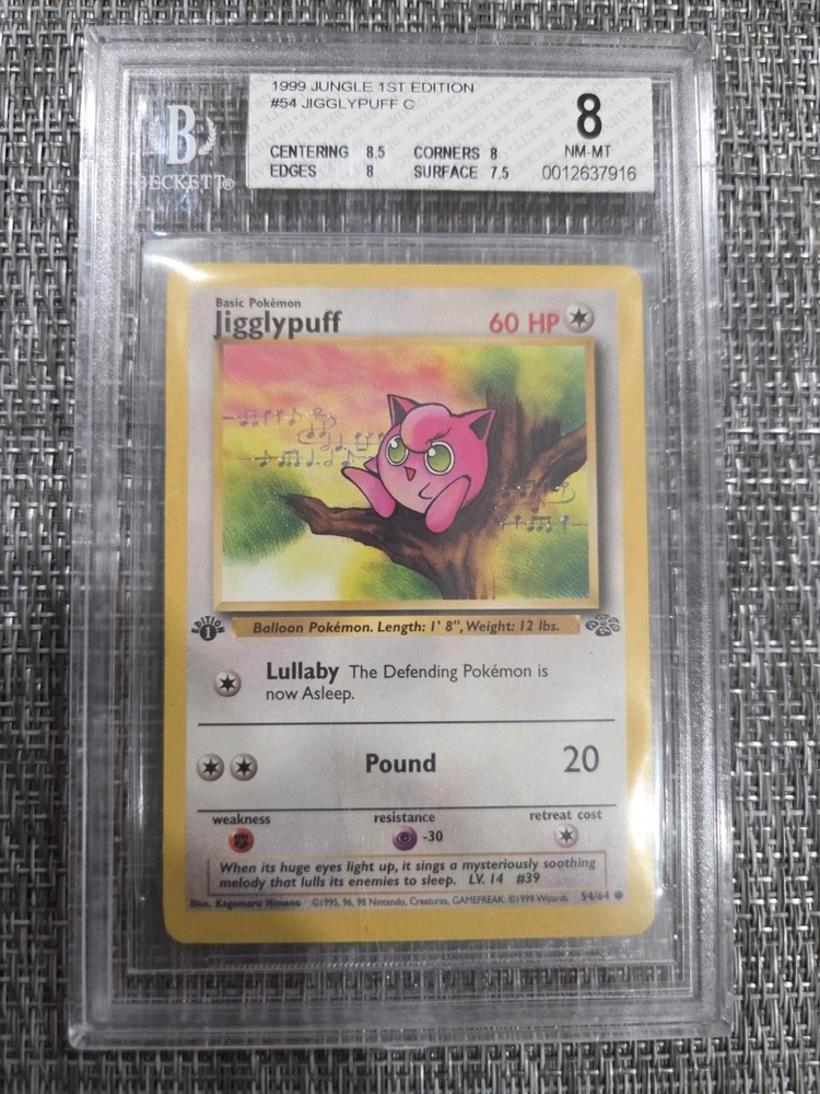 1999 Pokemon TCG Jungle 1st Edition Jigglypuff 54/64 BGS 8 Graded