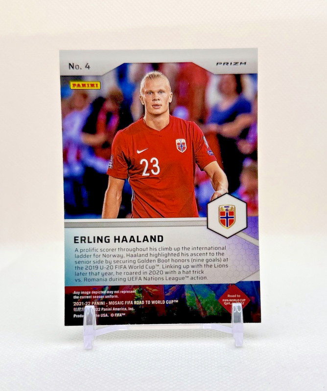 ERLING HAALAND RC MOSAIC PRIZM — 2021-22 Panini Mosaic World Cup PITCH MASTERS view 2