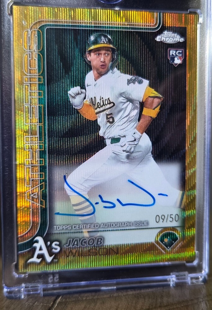 2025 Topps Chrome Rookie Gold Wave Refractor /50 Jacob Wilson #RA-JWI Auto RC