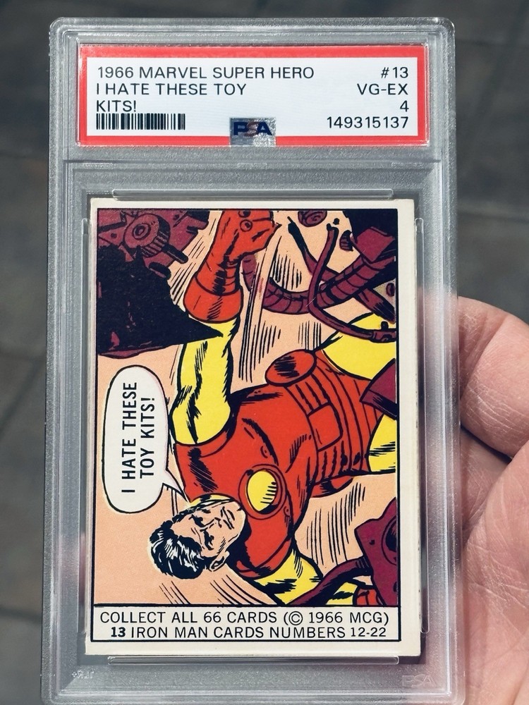 1966 Donruss Marvel Super Hero Card #13 Iron Man Graded PSA 4 VG-EX