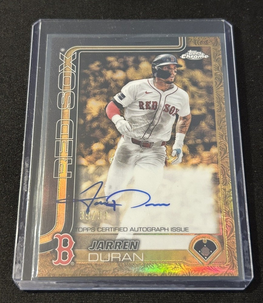 2025 Topps Chrome Gilded Jarren Duran Gold Refractor Auto #d 39/99 No. CGA-JD