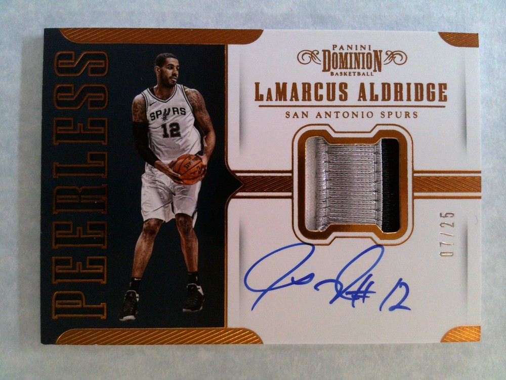 LaMarcus Aldridge 2017-18 Panini Dominion Peerless Auto Patch Relic /25 PJ-LMA