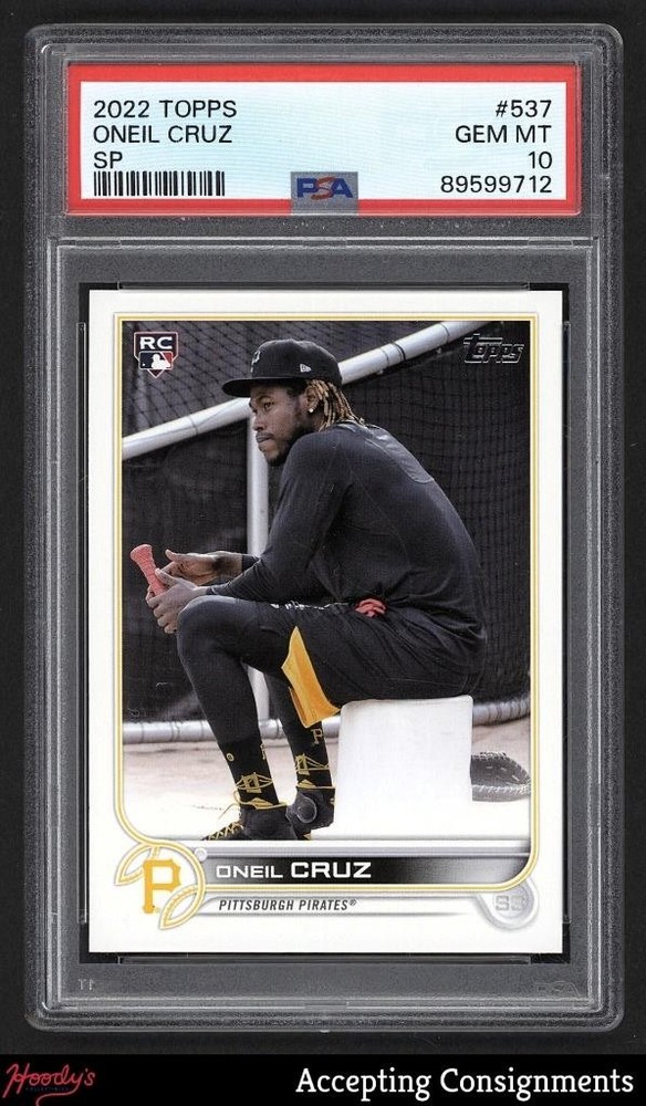2022 Topps Base Set Photo Variations #537 Oneil Cruz RC ROOKIE SP PSA 10 GEM