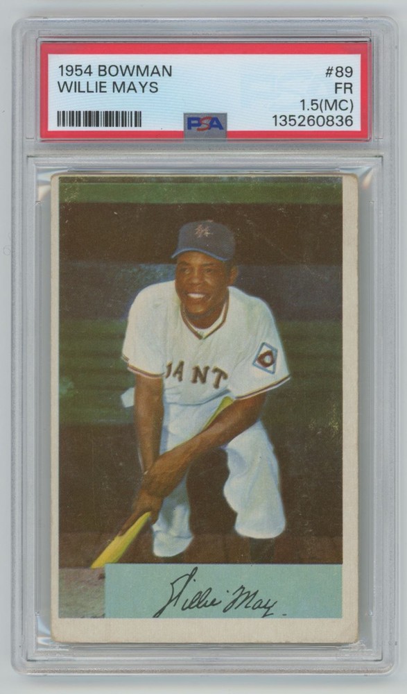 Willie Mays 1954 Bowman PSA 1.5 (MC) #89 New York Giants