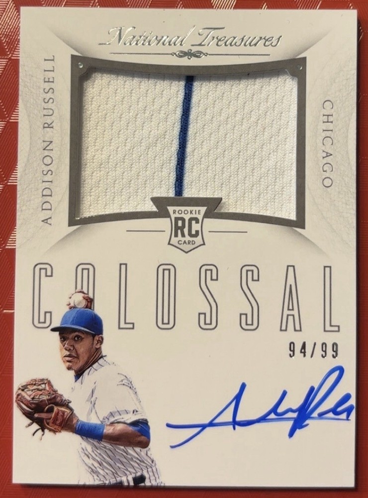2015 Panini National Treasures Rookie Colossal Auto Jersey Addison Russell /99