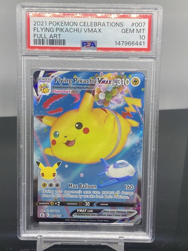 2021 POKEMON SWSH CELEBRATIONS #007/025 FLYING PIKACHU VMAX FULL ART PSA 10