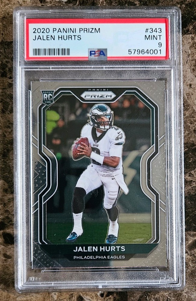 2020 Panini Prizm Jalen Hurts Rookie PSA 9 MINT RC Eagles #343
