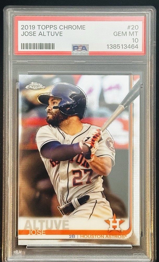 2019 TOPPS CHROME #20 JOSE ALTUVE ASTROS PSA 10 GEM MT