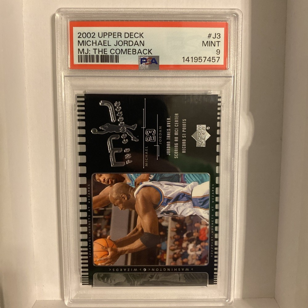 2002 UPPER DECK MJ THE COMEBACK MICHAEL JORDAN #J3 WIZARDS HOF PSA 9 MINT