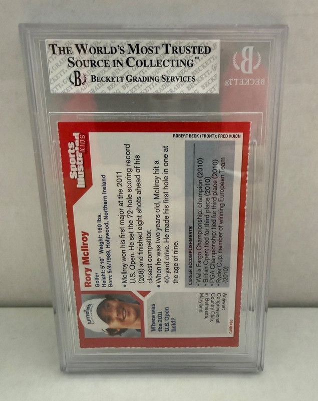 2011 Sports Illustrated for Kids Rory McIlroy #83 (RC, ROOKIE) BGS 7.0 view 2