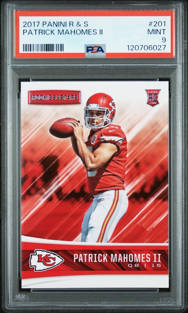 2017 Panini Rookies & Stars - Rookies Patrick Mahomes II #201 (RC) PSA Mint 9