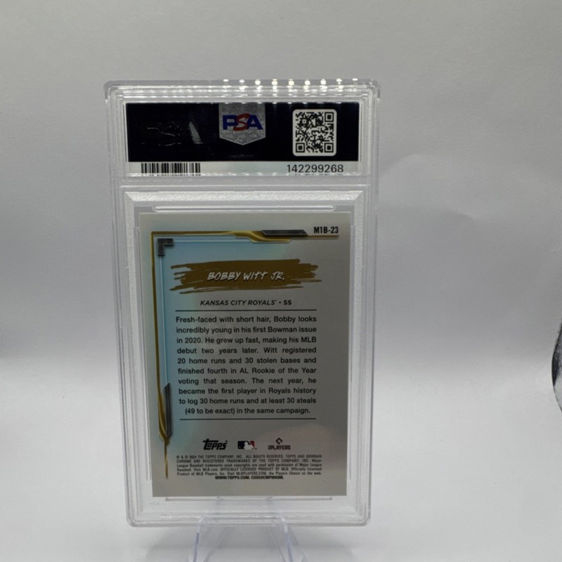 2024 Bowman Chrome My 1st Bowman Mojo Refractor Bobby Witt Jr. PSA 10 view 2