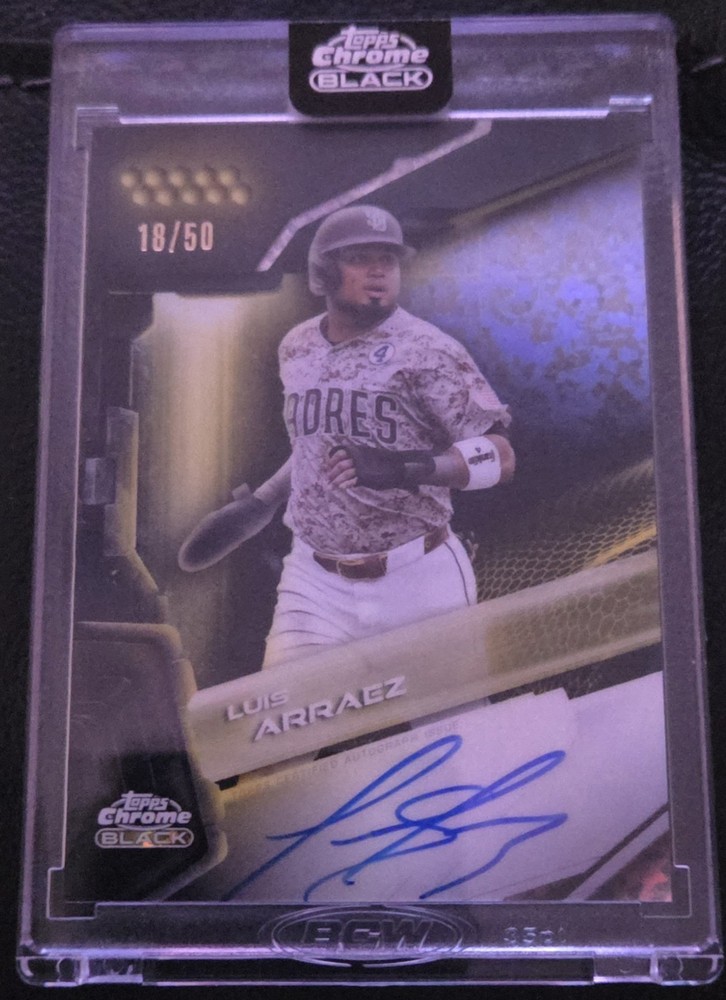 Topps Chrome Black Auto Luis Arraez #CBA-LA Gold Refractor /50 Twins, Padres 