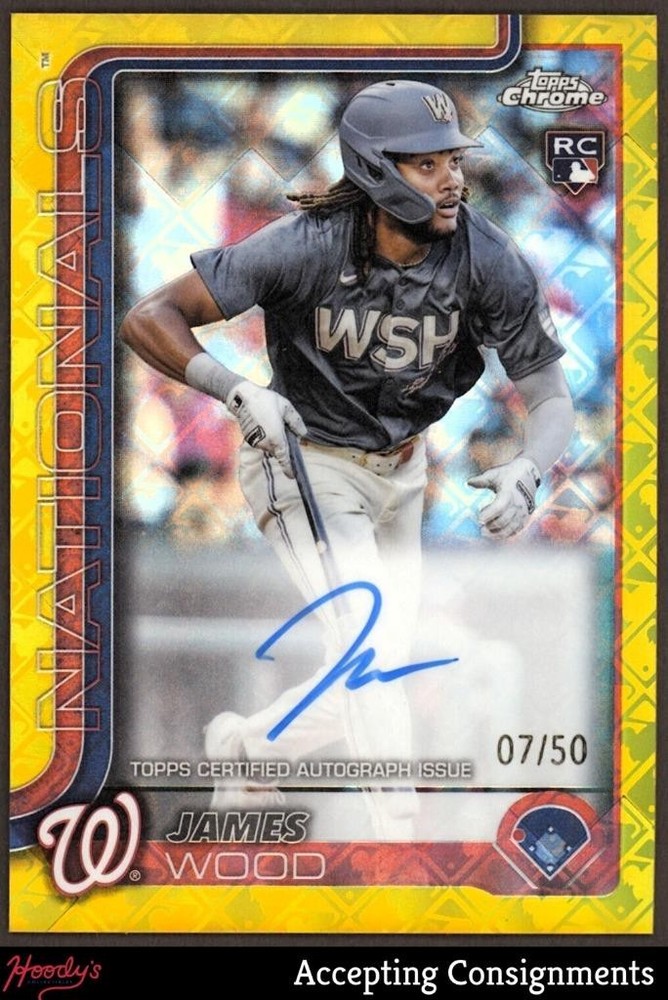 2025 Topps Chrome Logofractor Gold Refractor James Wood RC Rookie AUTO 07/50