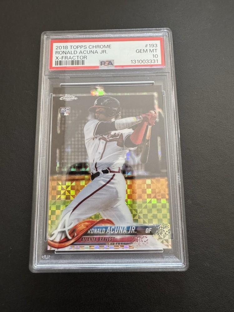 2018 Topps Chrome Ronald Acuna Jr XFractor Refractor RC #193 PSA 10 Gem Mint