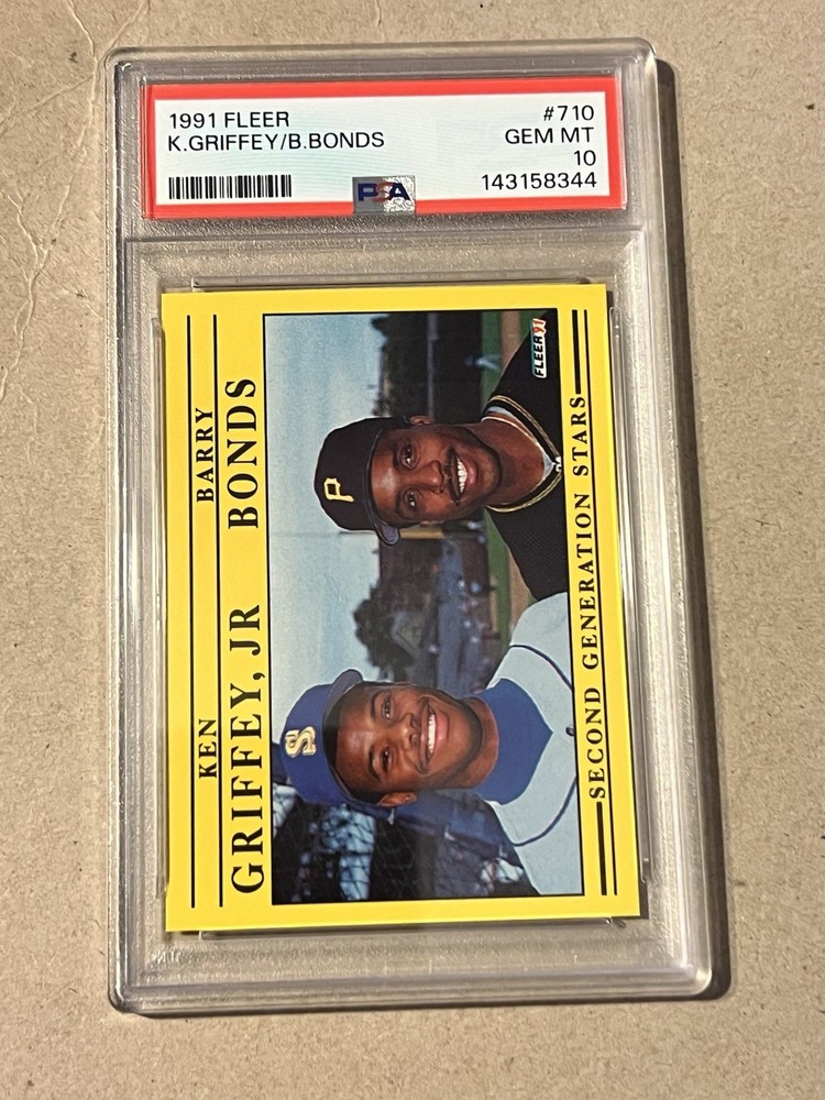 1991 FLEER #710 BARRY BONDS/KEN GRIFFEY JR. PSA 10 GEM MINT NEW SLAB