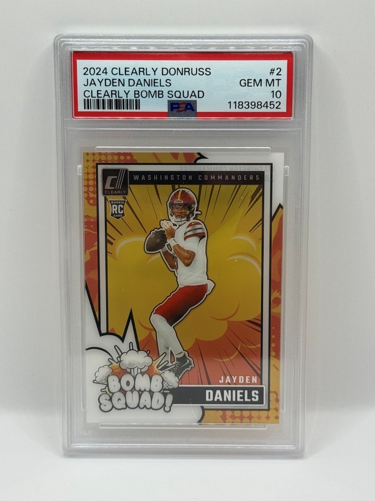 💎 Jayden Daniels Clearly Bomb Squad PSA 10 #2 RC 2024 Donruss Rookie RC 💎