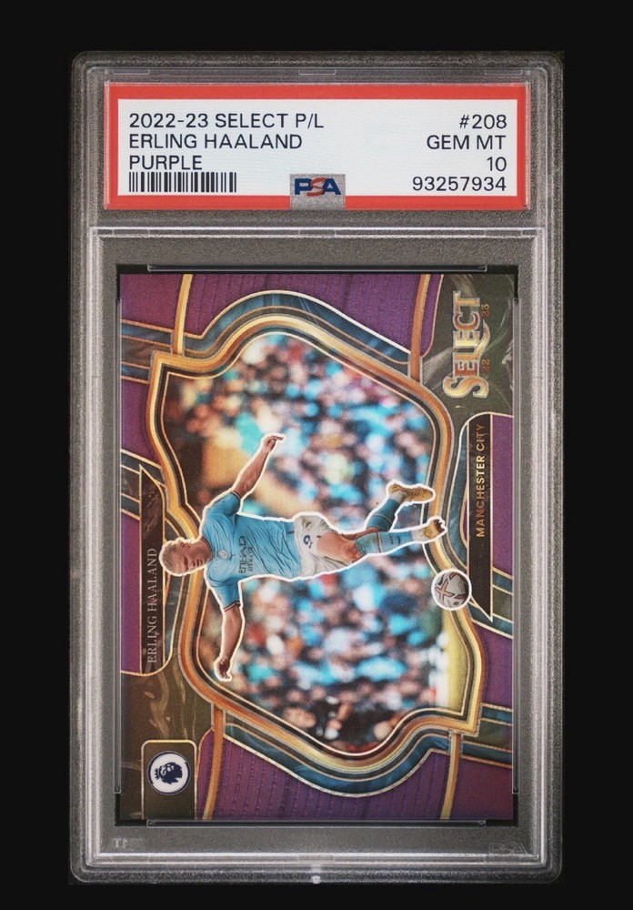 2022 Panini Select Erling Haaland No.208 Purple Prizm /135 PSA 10!