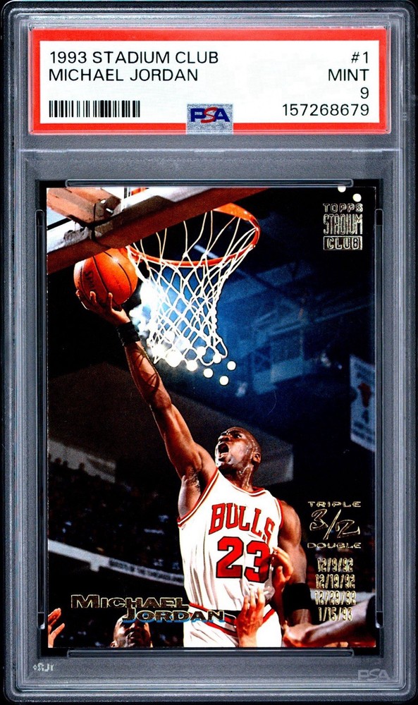 1993-94 TOPPS STADIUM CLUB TRIPLE DOUBLE MICHAEL JORDAN #1 CHICAGO BULLS PSA 9