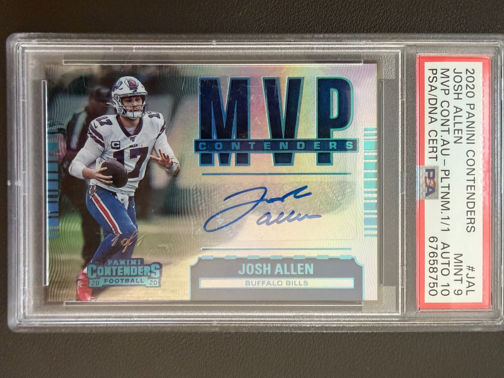 2020 Josh Allen Contenders MVP Contenders Auto Platinum 1/1  PSA 9 Auto 10