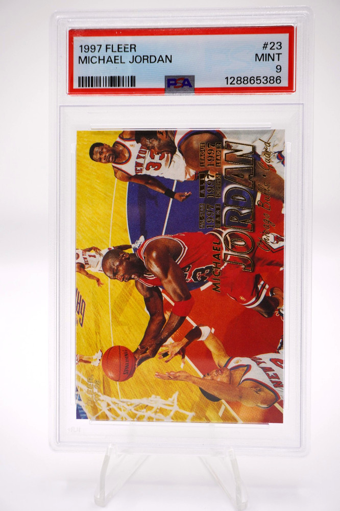Michael Jordan 1997 Fleer #23 PSA 9 Mint Chicago Bulls HOF Last Dance Era