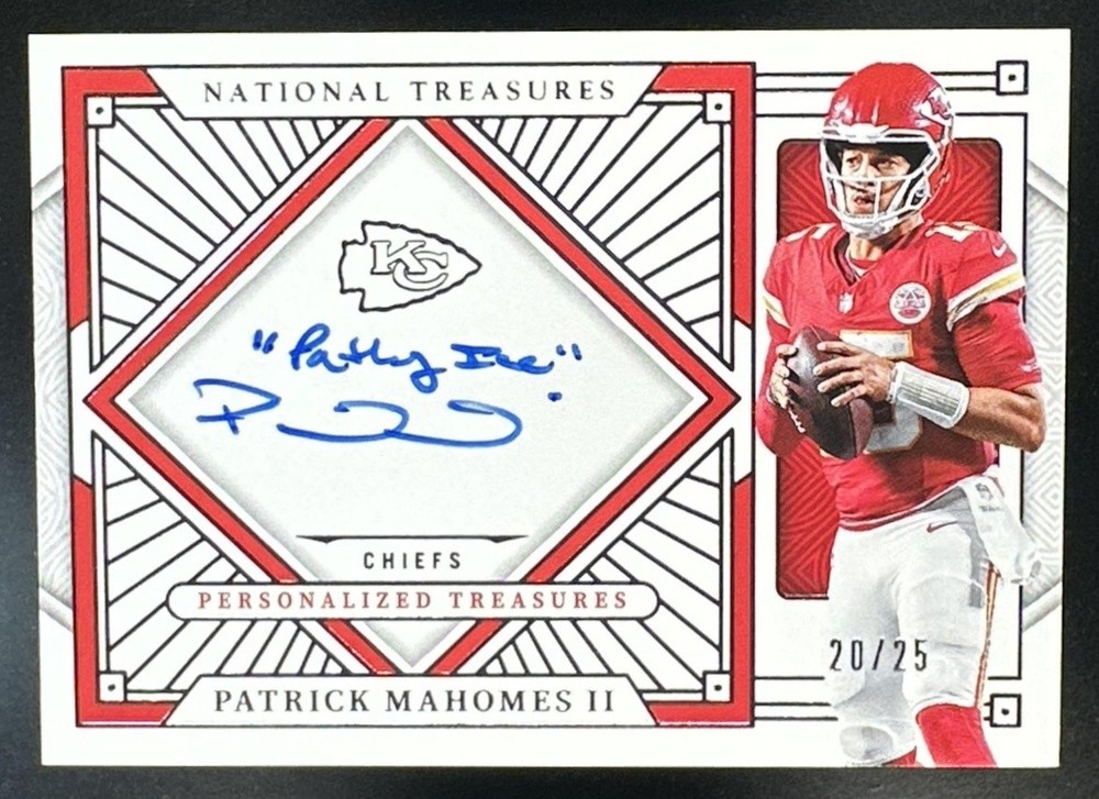 Patrick Mahomes 2025 National Treasures Personalized "Patty Ice" Auto /25 NT KG
