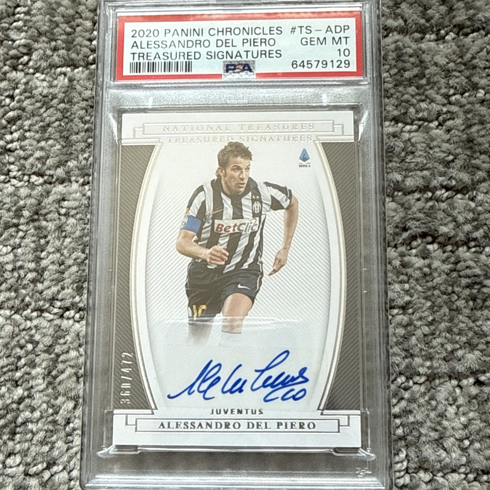 Alessandro Del Piero Juventus Panini National Treasures Sig Auto /472 PSA 10