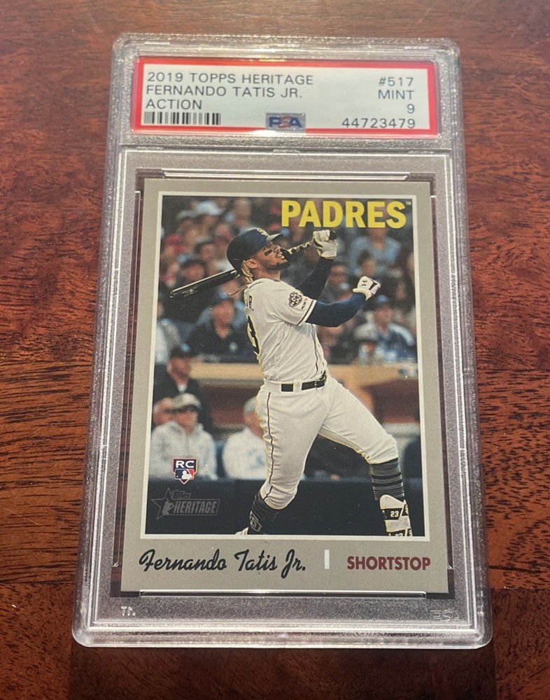 2019 TOPPS HERITAGE FERNANDO TATIS JR ACTION IMAGE VARIATION RC ROOKIE PSA 9