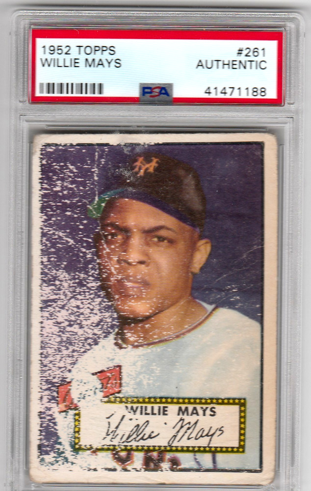1952 Topps #261 Willie Mays PSA Authentic Vintage HOF Baseball Card