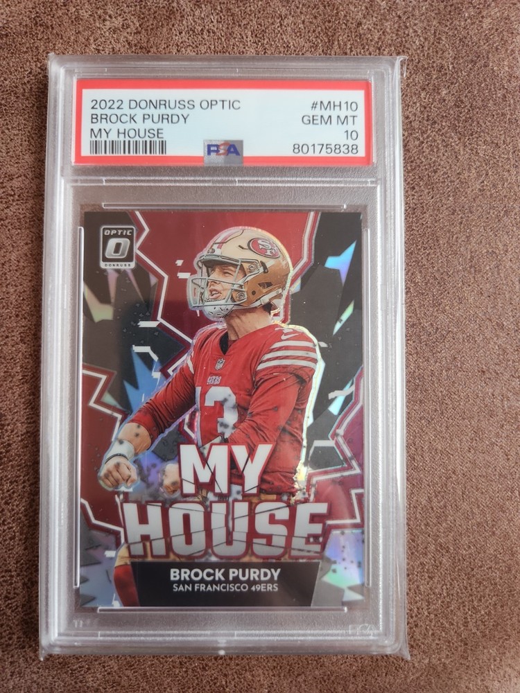Panini 2022 Donruss Optic My House Brock Purdy MH-10 Holo RC Prizm PSA 10 49ers 
