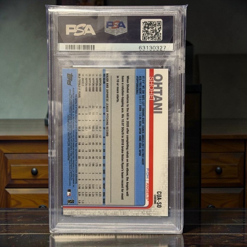 2019 Topps Chrome Update Shohei Ohtani Auto PSA 9 PSA/DNA Auto 10 view 2