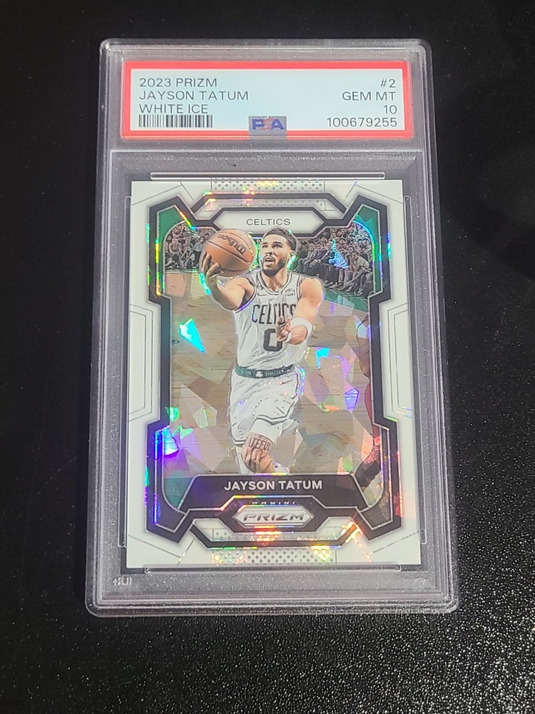 2023 Panini Prizm Jayson Tatum White Ice #/35  PSA 10