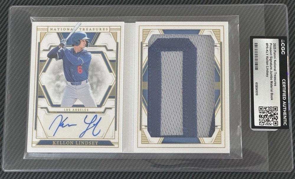 KELLON LINDSEY /35 JUMBO PATCH AUTO BOOKLET 2025 National Treasures Prospect