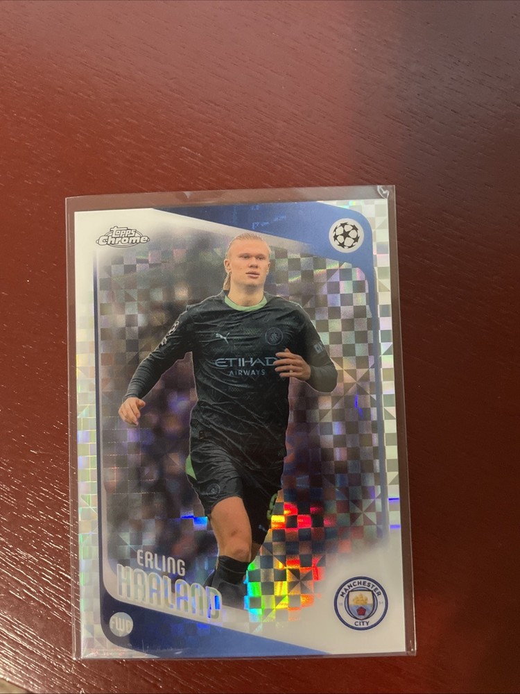 2026 Topps Chrome Erling Haaland X-Fractor #181 Manchester City UEFA Champions