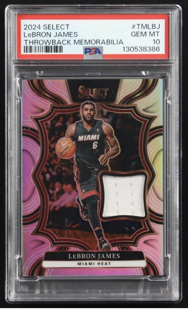 2024 Select Throwback Mem LeBron James Game Worn Patch #TMLBJ PSA 10 GEM MINT