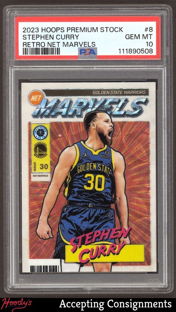 2023-24 Hoops Premium Stock Retro Net Marvels Premium #8 Stephen Curry PSA 10