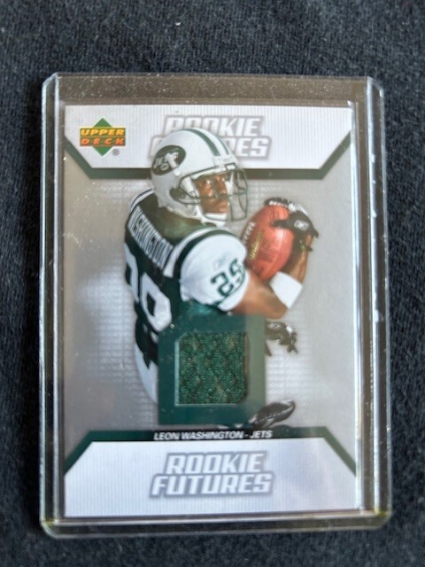 Leon Washington  RC  Certified Game Used  JERSEY Card