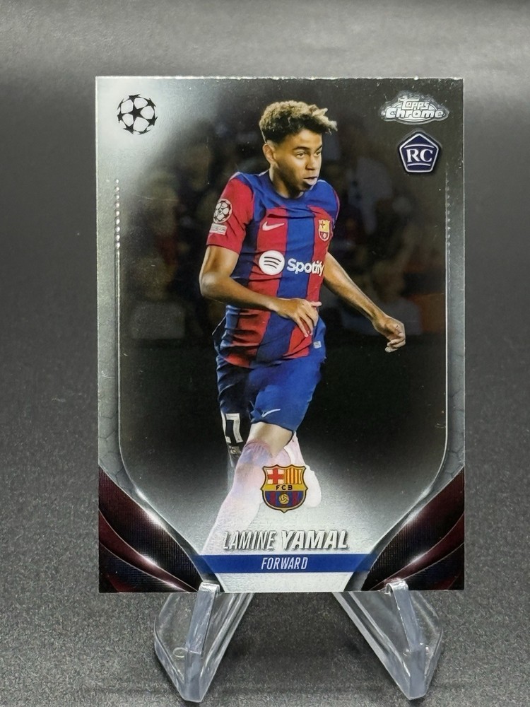 2023-24 Lamine Yamal Topps Chrome UCC #64 FC Barcelona Base Rookie Card (RC)
