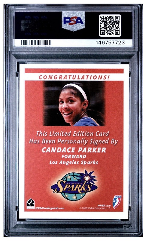 2008 Rittenhouse WNBA Candace Parker Rookie Autograph PSA 10 view 2