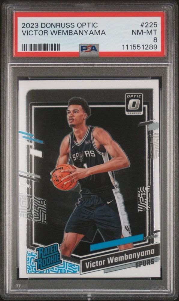 2023 Donruss Optic Victor Wembanyama #225 Rated Rookie (RC) PSA 8