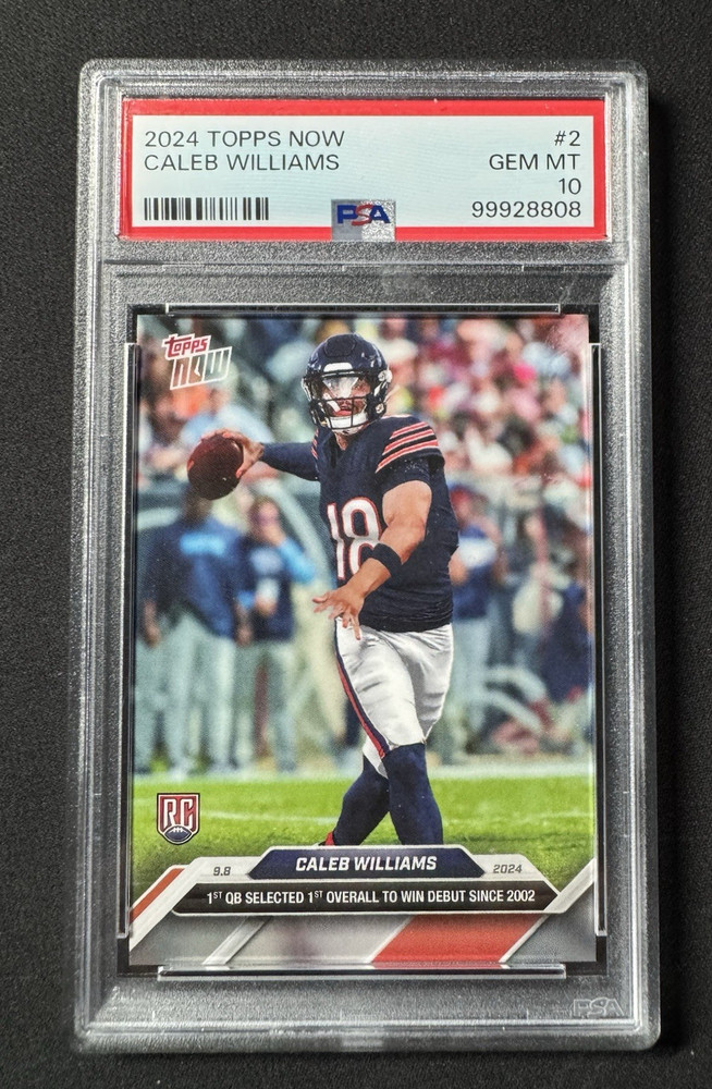 2024 Topps Now Caleb Williams RC PSA 10 GEM - Chicago Bears Rookie - Wins Debut!