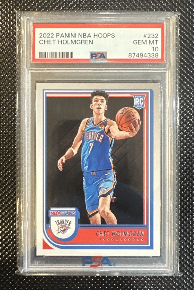 2022 Panini NBA Hoops Chet Holmgren #232 Rookie RC PSA 10!!! 🌩️🌩️🌩️🏆