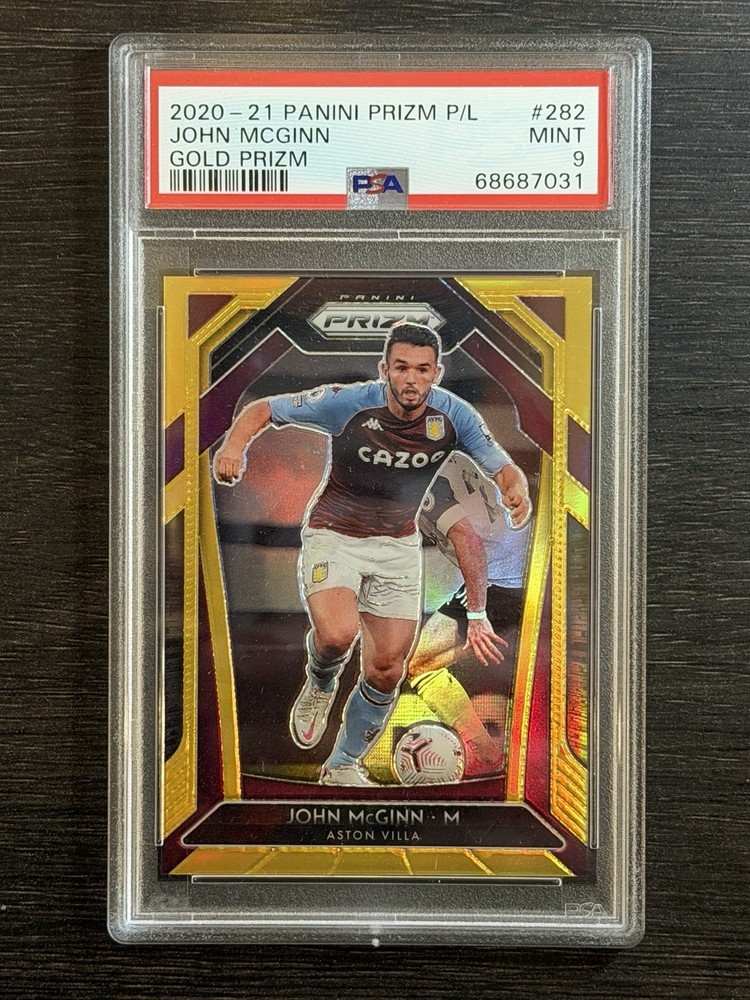 2020 PANINI PRIZM PREMIER LEAGUE #282 JOHN MCGINN GOLD PRIZM PSA 9 /10