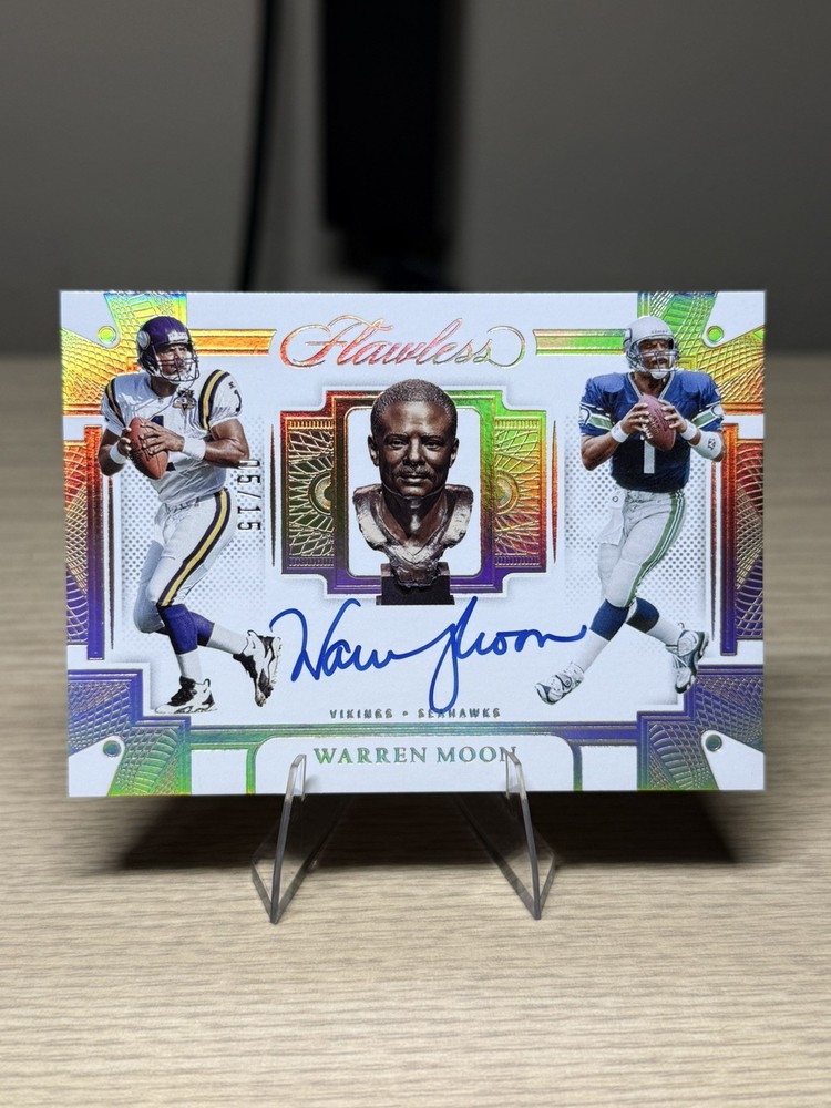 2022 Flawless Career Progressions Silver Warren Moon /15 Auto Seahawks Vikings