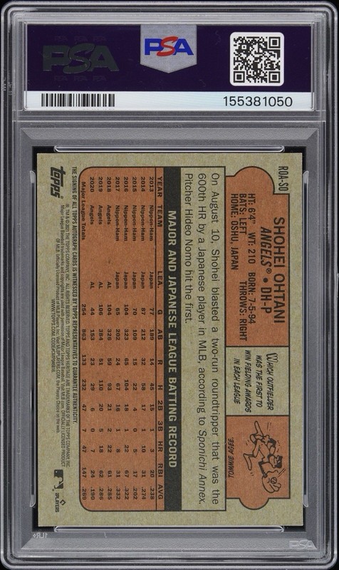 2021 Topps Heritage Shohei Ohtani Real One Auto Red Ink /72 MVP Dodgers PSA 10 view 2
