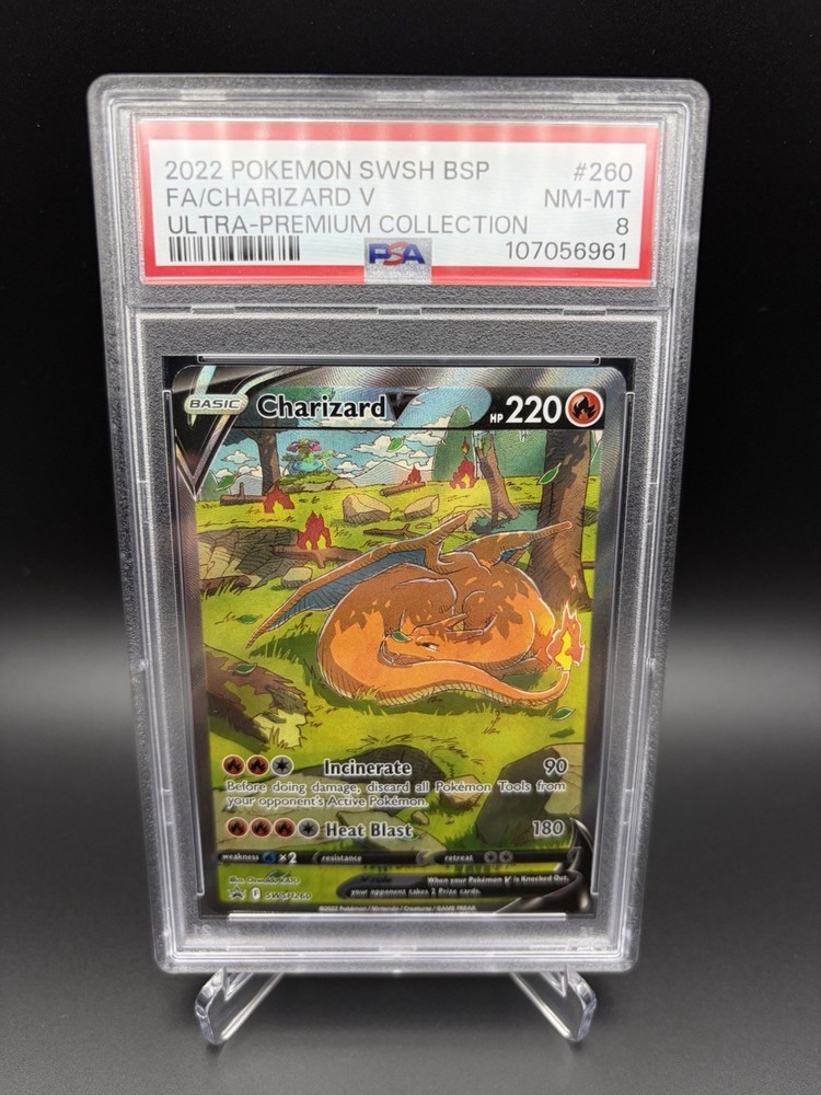 Pokémon Charizard V SWSH260 2022 SWSH Black Star Promo Holo PSA 8 Graded