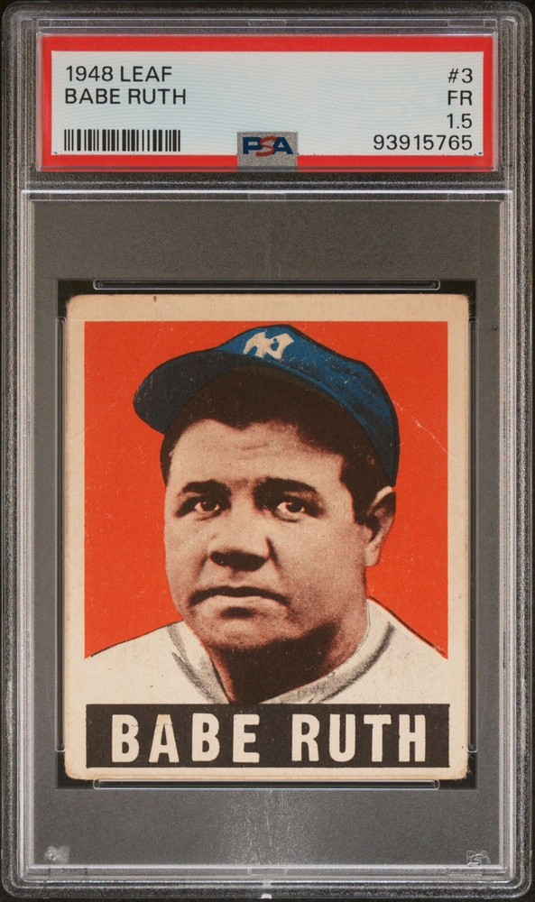 1948 Leaf #3 BABE RUTH - PSA 1.5 -‘Sultan of Swat Yankees” HOF Rare Vintage Card