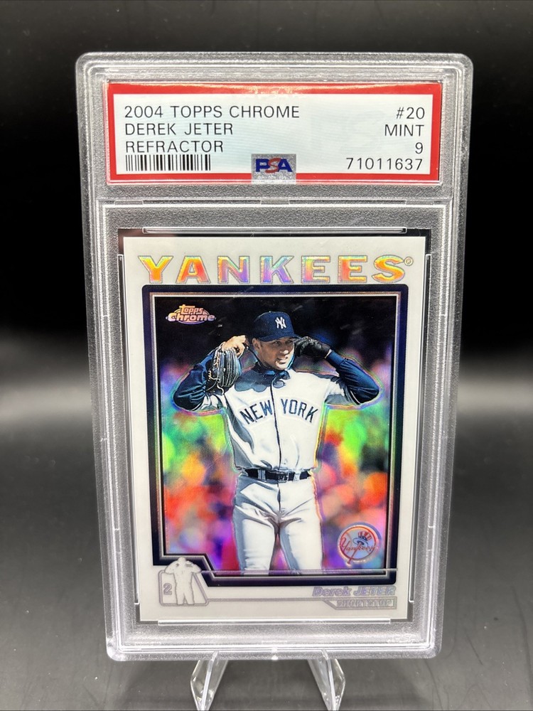 2004 TOPPS CHROME REFRACTOR #20 DEREK JETER PSA 9