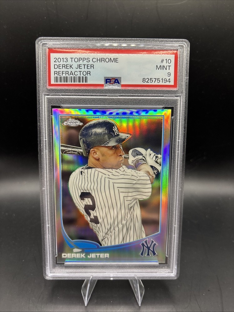 DEREK JETER NY Yankees 2013 Topps Chrome  Refractor Baseball Card #10  PSA 9