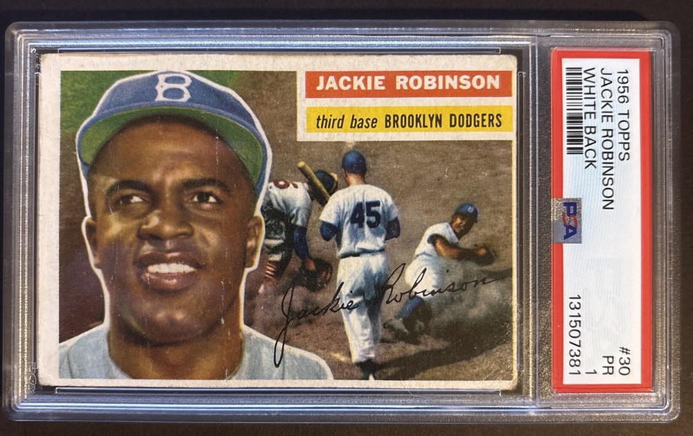 1956 Topps - Jackie Robinson #30 White Back PSA 1 NICE